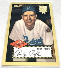 2002 Topps Baseball Andy Pafko Brooklyn Dodgers 1952 Reprints Gold Parallel #1