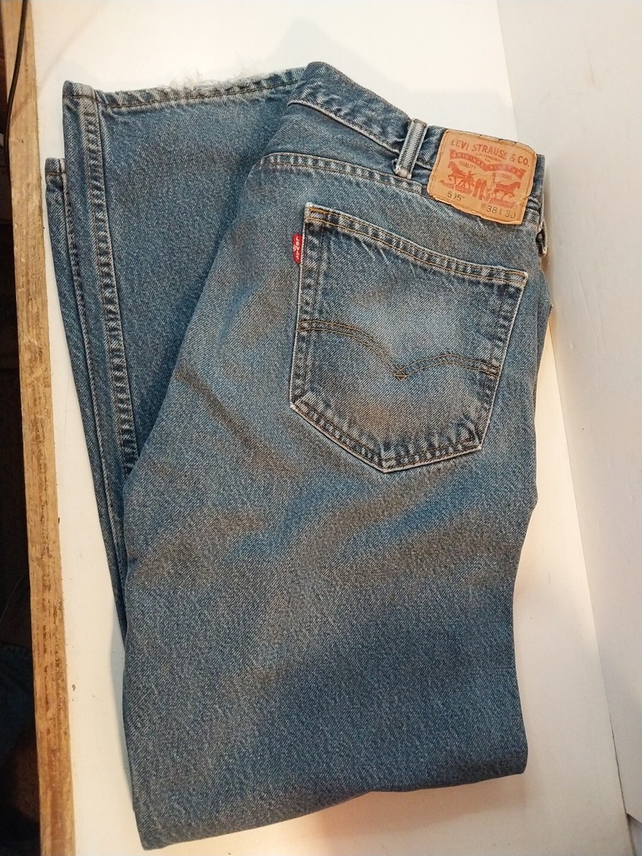 Faded Levi's 505 Jeans Mens 38x30 Regular Fit Blue Cotton Denim