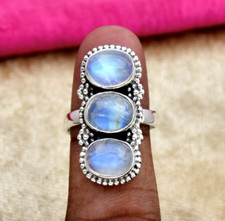 Rainbow Moonstone Ring 925 Sterling Silver Ring Handmade Ring Gift Item aa460