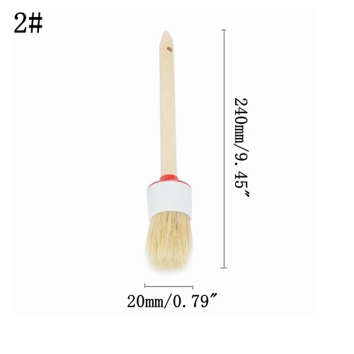 1Set 6pcs Round Bristle Wooden Handle Chalk Oil Paint Painting Wax Brush - Picture 2 of 7