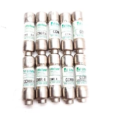 Lot of 10 Littelfuse CCMR 4 Time Delay Fuse, Class CC, 4A, 600VAC/300VDC