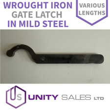 HEAVY DUTY WROUGHT IRON GATE LATCH - LASER CUT - AVAILABLE IN VARIOUS LENGTHS
