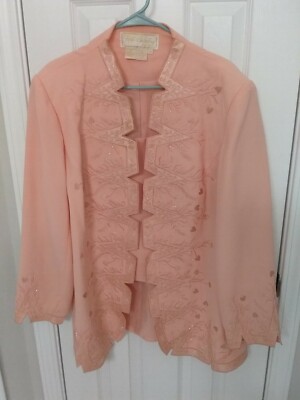 FIFTH SUNDAY EXCLUSIVE WOMENS BLAZER SIZE 18 POLY LONG SLEEVE LINED GLITTER