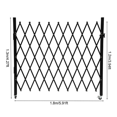 Folding Security Gate Expandable Wall Mounted Parks Door Scissor Gate 48'' x 71''