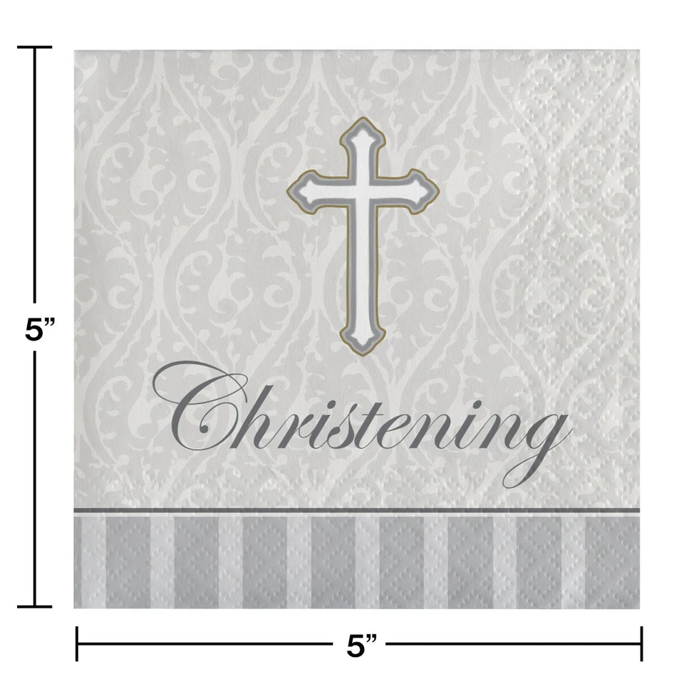 Christening Napkins Beverage Napkins Cross Devotional Party Decoration Supply 16 - Image 2 of 2