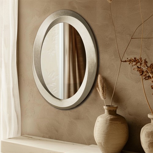 Antique Wall Mirrors Oval Makeup Mirror Beveled Frame Accent Mirror Home Decor - Picture 7 of 13