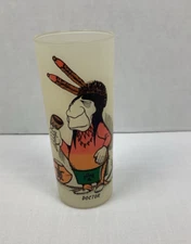 Bill Flores Native American Doctor Tumbler Glass, Bright Colors, Indian
