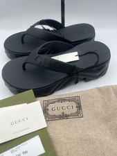 Stylish  Gucci Thong Platform Sandal Black Rubber Women  s Size 39EU/9 US 746334