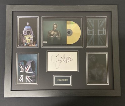 Hand Singed Stormzy Autographed Mounted Display +Coa