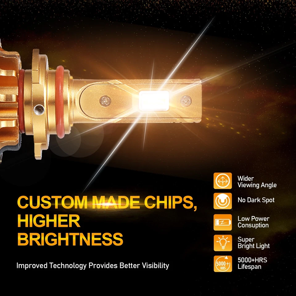 Kit de conversión de bombillas LED de haz alto blanco AUXBEAM F-16 Plus 9005 HB3 Foto 2 de 4