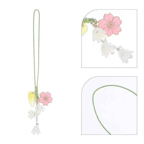 Creative Flower Keychain Colorful Beaded Phone Lanyard Beautiful Pendant - 第 11/12 張圖片
