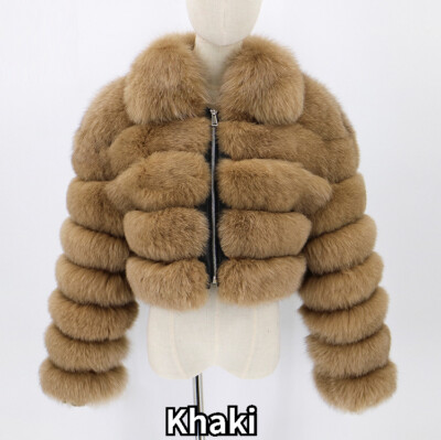 Lady Warm Faux Fur Crop Coat Shaggy Collar Short Jacket