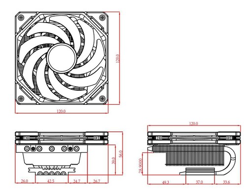 ID-Cooling IS-50X V3 Kühler (für Intel LGA 1851/1700/115x, AMD AM4/AM5) 125W TDP - Afbeelding 6 van 8