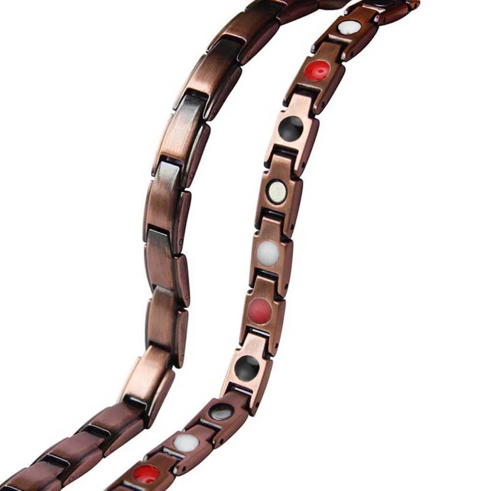 Pulsera Magnética Delgada Cobre Puro Mujeres Hombres Equilibrio Energía Poder Alegría Artritis Foto 3 de 4