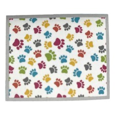 Just Home Soft Fleece Throw Blanket 50x60 Dog or Cat Paw Print Pet Winter