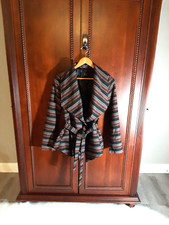 Jack Womens Size Xs Cardigan Jacket Wool Blend Stripe Lined Pockets