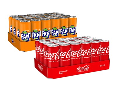 Coca Cola 1X 24x0,33 ml   Fanta Orange 1 x1X 24x0,33ml  inkl. Pfand