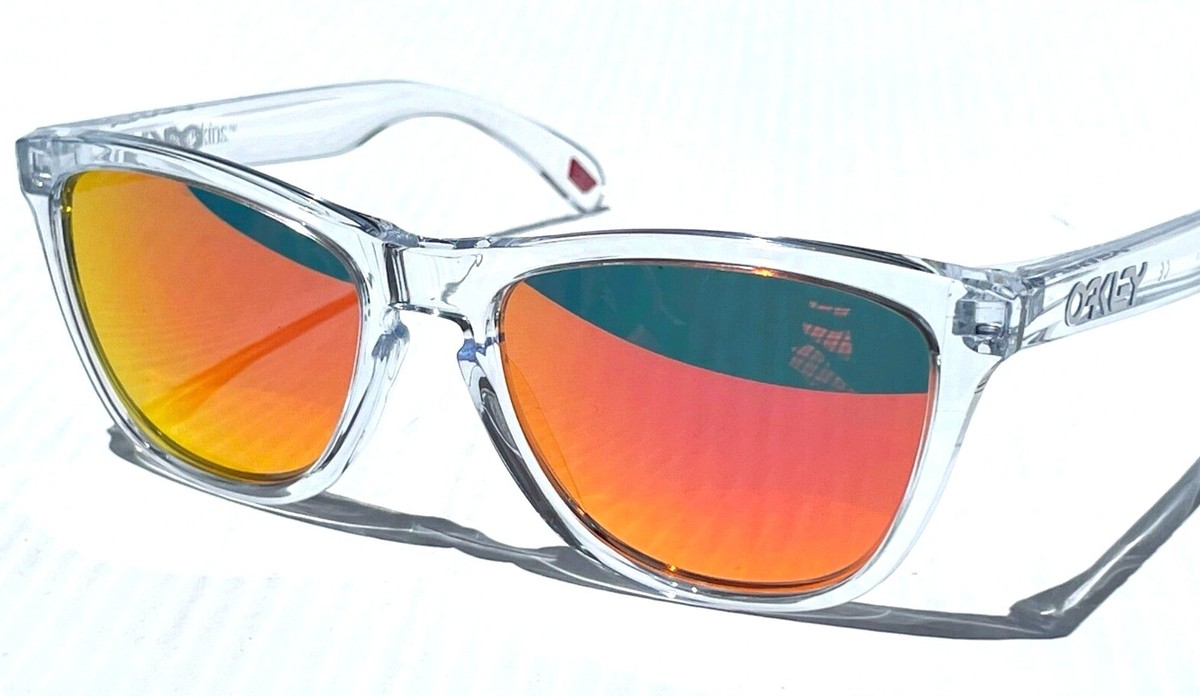 NEW Oakley FROGSKINS Clear Crystal POLARIZED Galaxy Ruby Lens