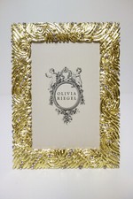 OLIVIA RIEGEL Crystal "Gold Marina" 4x6 Photo Frame New in Box