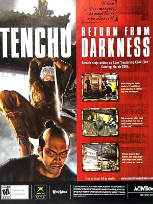 VTG 2004 TENCHU: Return From Darkness Orig Print Ad Art 20x26cm GMR