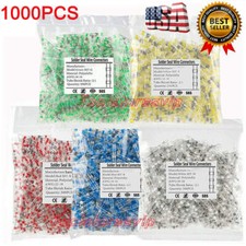 1000Pcs Solder Seal Sleeve Heat Shrink Butt Wire Connectors Terminals Waterproof