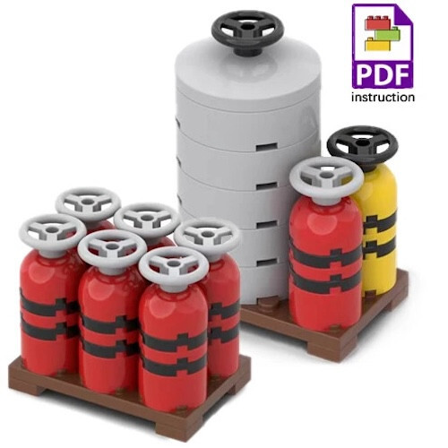 MOC Fuel Gas Tank Wine Barrels Forklift For LEGO Building Blocks Set - Picture 12 of 17