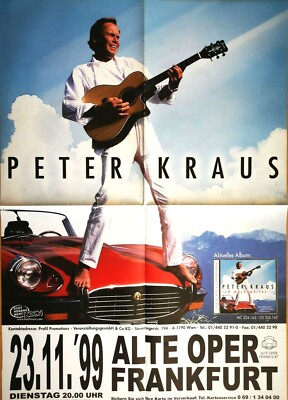 PETER KRAUS 1999 FRANKFURT - orig. Concert Poster - Plakat A1 F/U 792