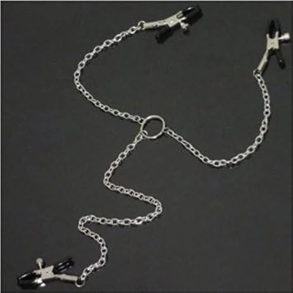 Adjustable Pressure Clips Clamps Jewelry Non Piercing Nipple Rings Metal Chain - Image 3 of 4