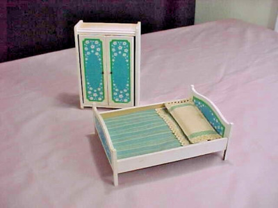 Lundby Sweden Bed & Wardrobe Blue Heaven