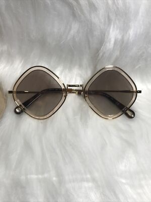 Chloé MOD Rectangle 55mm Sunglasses New In Box Gold Light  display picture 3