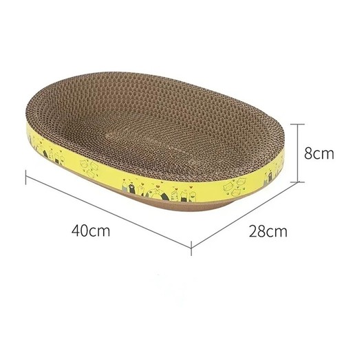 Cat Scratching Board Protect Furniture Grinding Claw Toys Oval Corrugated Paper - Picture 2 of 9
