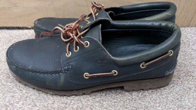 Timberland Eye Classic Blue Leather Moccasin Boat Deck Shoes