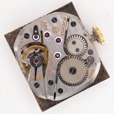 Vintage Hamilton Caliber 754 19-Jewel Wristwatch Movement, Good Balance
