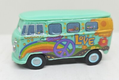 Disney Pixar Cars Fillmore Volkswagen Plastic Van Vehicle 3'' - FREE SHIPPING 