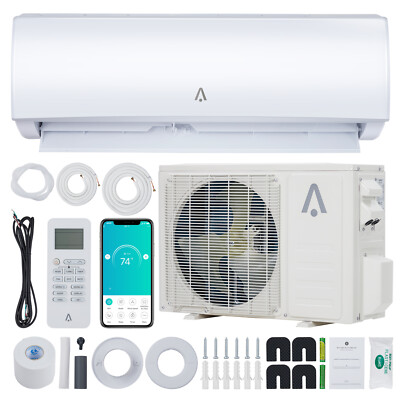  18000BTU 19 SEER2 Ductless Mini Split Air Conditioner Heat Pump Inverter AC Wi