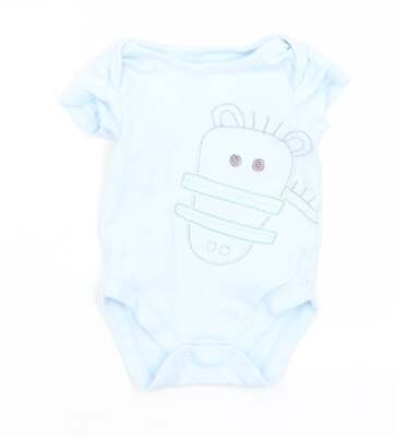 M S Baby Blue Cotton Blend Romper One Piece Size 0 3 Months eBay UK
