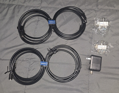 Spectrum (4) Coax Cables (2) Splitters Amphenol Broadband (1) Coax Amplifier - Picture 2 of 13