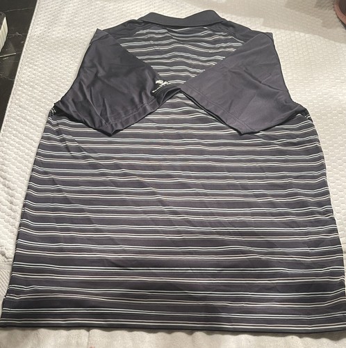 NEW MENS PEBBLE BEACH BLUE STRIPE PERFORMANCE DRY-LUXE POLO GOLF SHIRT Small - Picture 6 of 12