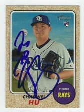 Chih-Wei HU Autographed 2017 Heritage Signed Baseball Card #645 Rays
