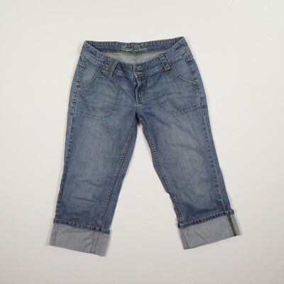 ESPRIT Damen Capri Jeans Hose Gr. 42 blau Freizeitjeans five Pocket Pants Baumwo