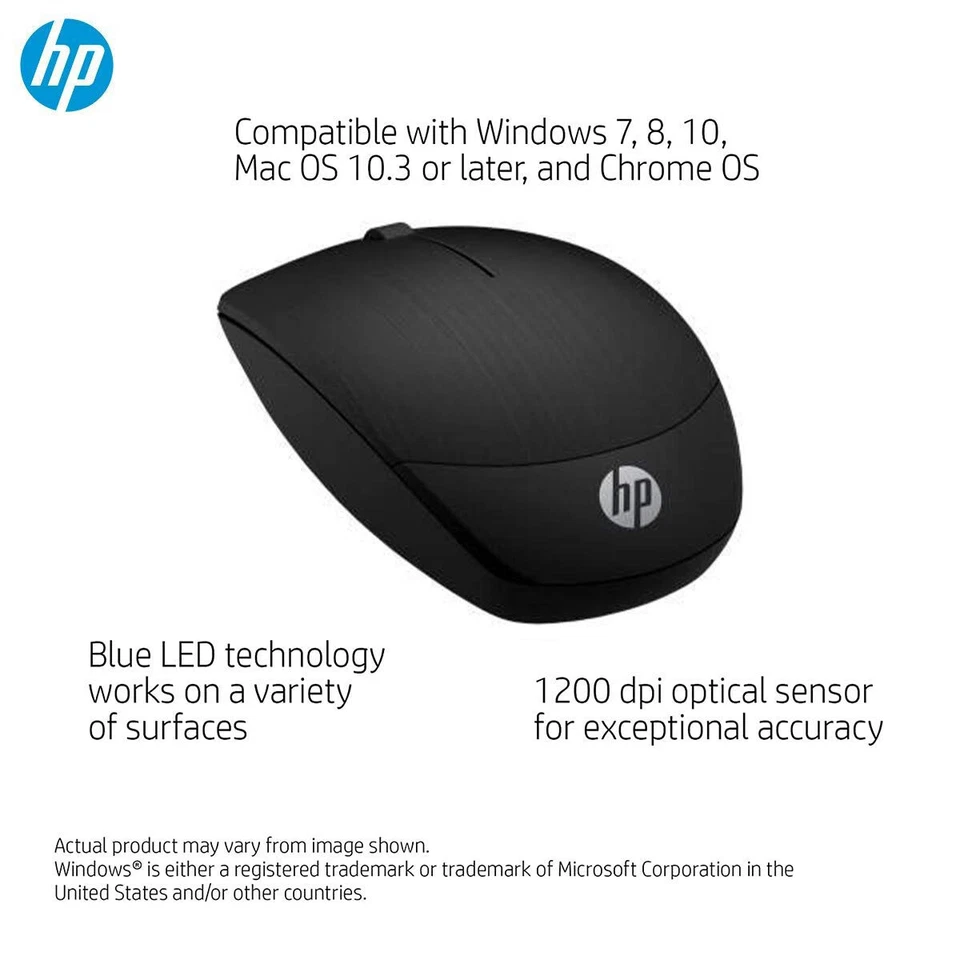 HP X200 Wireless Mouse with 2.4 GHz Wireless connectivity, Black, - Image 2 of 4
