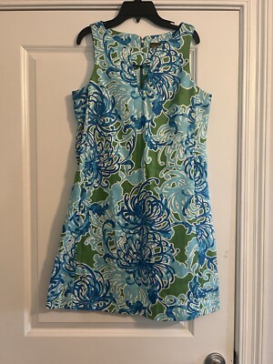 Taylor Blue And Green Floral Sleeveless Dress Size 8 | eBay