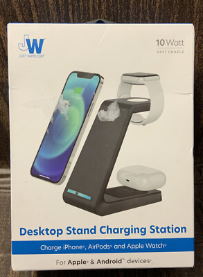   Just Wireless3-in-1Qi Wireless Charging Station FOR Airpods Apple Watch 