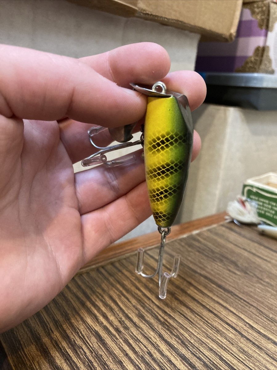 Leurre Vintage O.M. Bait Co 'Unner Flash' - Bois Des Années 1950 - Pêche Eau Douce