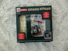 Scrabble Photo Frame Kit New 60 Re-usable Letter magnets Metal Frame 6x4 Photos