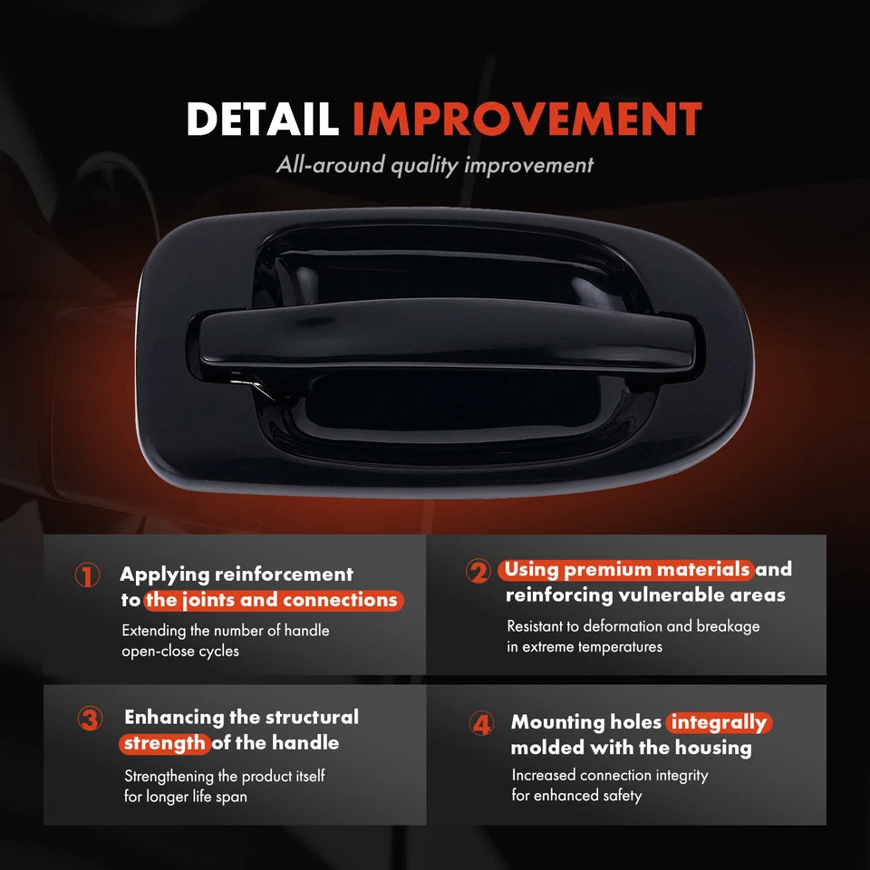 Manija de puerta exterior negra lisa para pasajero delantero para Chevrolet Uplander Pontiac Foto 3 de 4