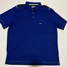 Nike Golf Dri-Fit Polo Shirt Two Tone Blue Tour Performance Men's Size XL Xlarge