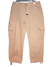 Urban Outfitters BDG Women's Size XL Cargo Pants Khaki Cotton Drawstring Cuffs