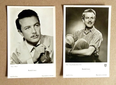 RUDOLF LENZ Film-Foto--Verlag 2x Star-Postkarte/Fotokarten Kino Retro Postcards