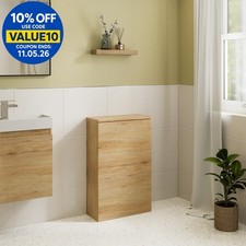 Image of 500mm Bathroom Toilet BTW Back To Wall Unit Only Cloakroom Furniture Modern Oak